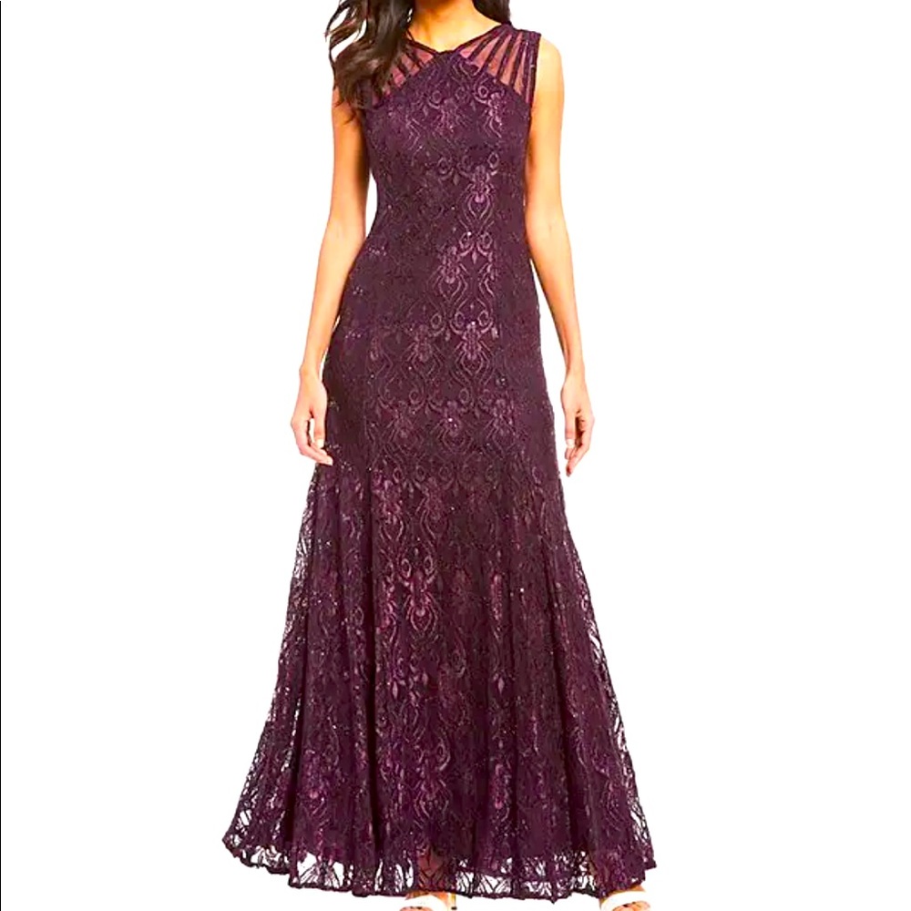 GORGEOUS plum sequined gown.